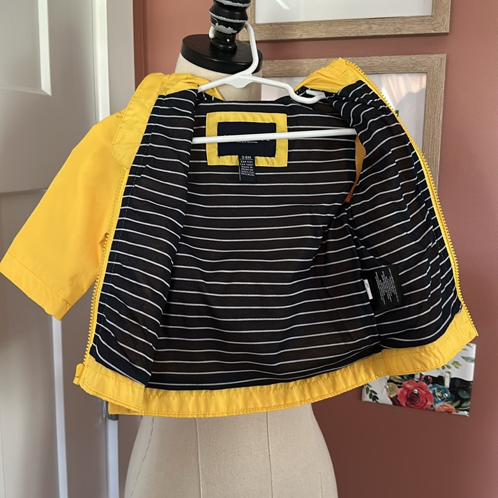 London Fog infant boys puppy yellow zip front 3-6 mo hoodie polyester raincoat - Picture 5 of 12